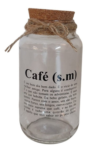 Pote De Vidro Hermético Mantimentos Decorativo Cafe Açúcar 