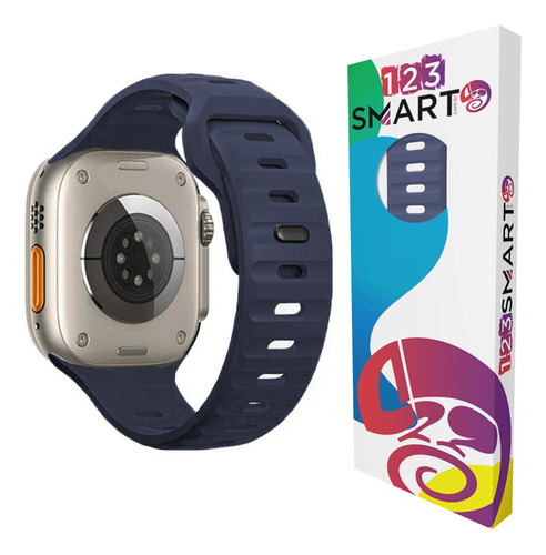 Pulseira De Silicone Mariner Para Hw16 W29s Ultra 9 Plus Pro Max 49mm W69+ Ultra 49mm Serie 10 T800 T900 W99+ W34+ S10 Ultra I9 Ultra Max Series W28 Watch 9 Ultra2 Ultra S100 K9 Ultra 2 Dt8 - Azul