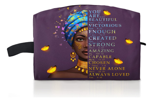 Fzryhaika Bolsa De Maquillaje Afroamericana, Bolsa De Cosmti