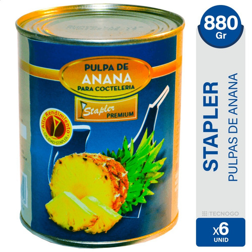 Imagen 1 de 5 de Pulpa De Ananá Para Coctelería Stapler Premium X6 Latas