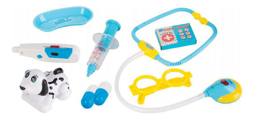 Kit Veterinário Infantil Com Acessórios - Azul - Fenix