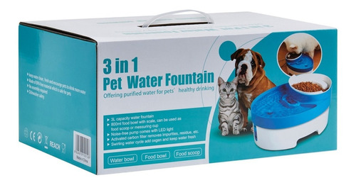 Dispensador De Agua Y Fuente De Comida Para Perros Y Gatos