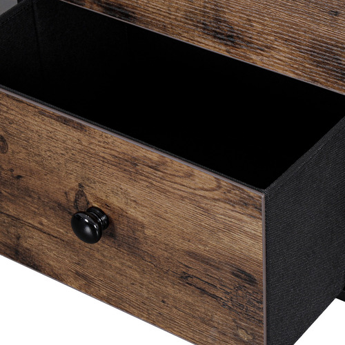 Mu:4life Estantería Ancha De 3 Estante 3 Cajon De Tela Y Mdf Color Atigrado