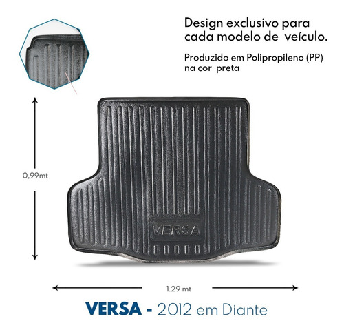Imagem 3 de 5 de Tapete Bandeja Porta Malas Nissan Versa 2012 2013 2014 2015