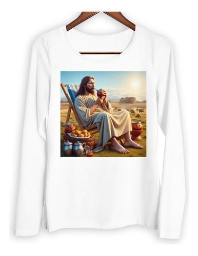 Remera Mujer Ml Jesus Mate Merienda En Las Sierras Santo