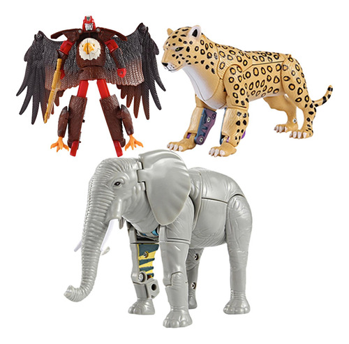 Pack De 3 Figuras De Animales Transformables Transformación