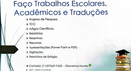 Faço Trabalhos Acadêmicos E Escolares