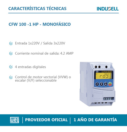 Variador De Velocidad Marca Weg Modelo Cfw100 1hp 4a