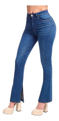 Pantalon Jeans Acampanado Mezclilla Premium Devendi Denim Co