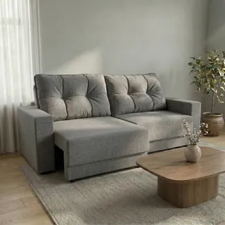 Sofa 3 Lugares Retratil Lubeck Linho Cinza