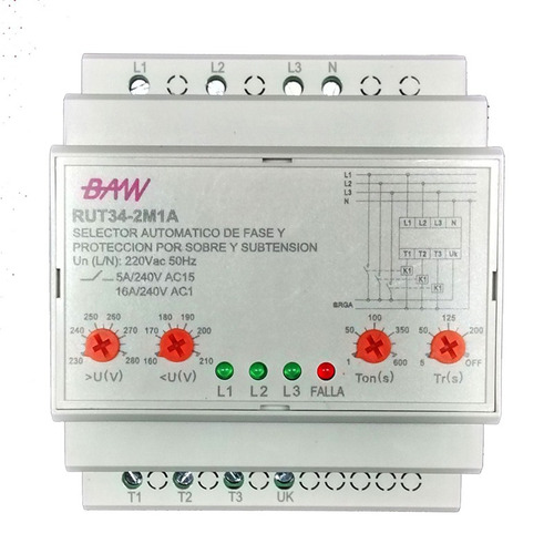 Selector Automático De Fase 16a 4 Mod Baw