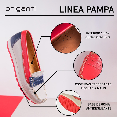 Imagen 8 de 10 de Mocasín Goma Mujer Cuero Premium Zapato Chatita Mcmo03587