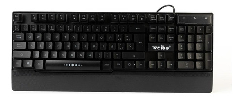 Teclado gamer Weibo WB-100 QWERTY color negro con luz RGB