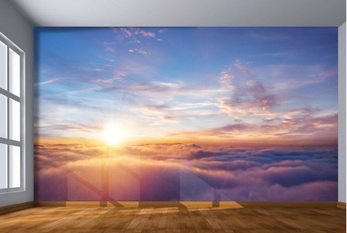 Papel De Parede Sol Acima Das Nuvens Céu 3d M² Nsk90