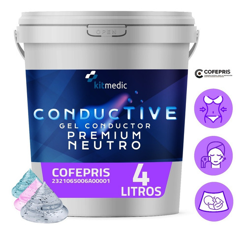 Gel Conductor Ultrasonido, Electroestimulador 4lt Hermético 