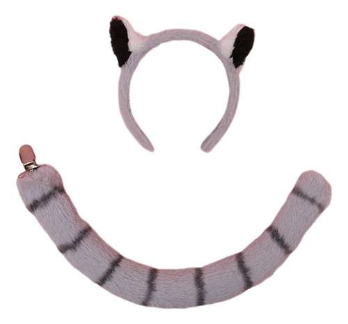 Juego De Orejas Y Cola De Mapache De Peluche, Disfraz De