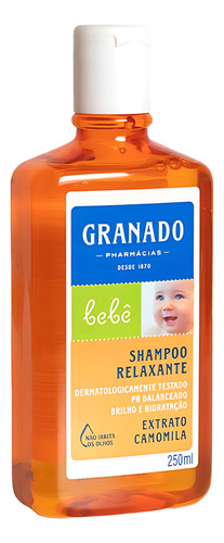 Shampoo Infantil BebĂȘ Relaxante Extrato Camomila 250ml