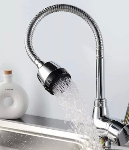 Imagen 3 de 9 de Llave Monomando Lavaplatos Cuello Flexible