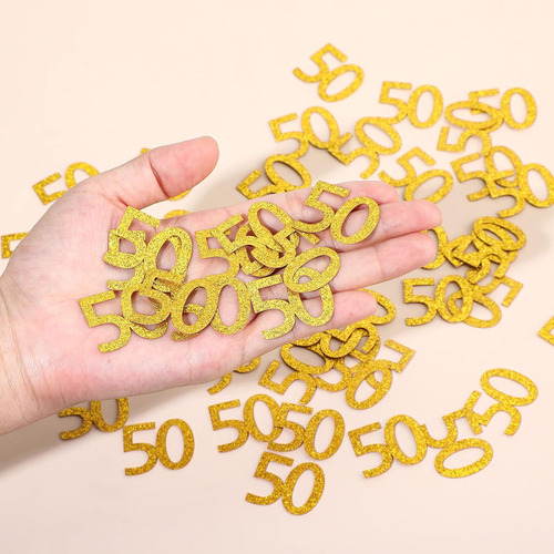 200 Piezas De Confeti De Cumpeados, Confeti Dorado, Confeti