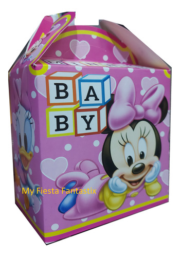 Baby Minnie Rosa Mouse Be Set 60 Cajitas Dulcelas Bolo Feliz
