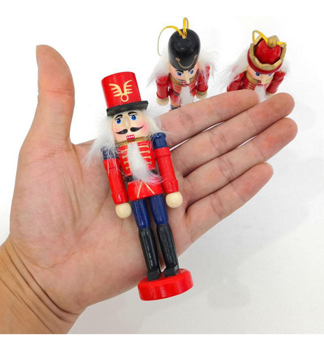 6 Piezas 12,5 Cm Cascanueces Títeres De Madera Adornos De