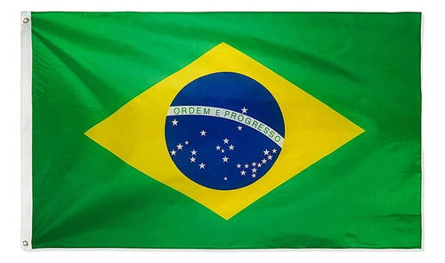 Bandera De Brasil 90x150 Centímetros ( 2 Argollas )