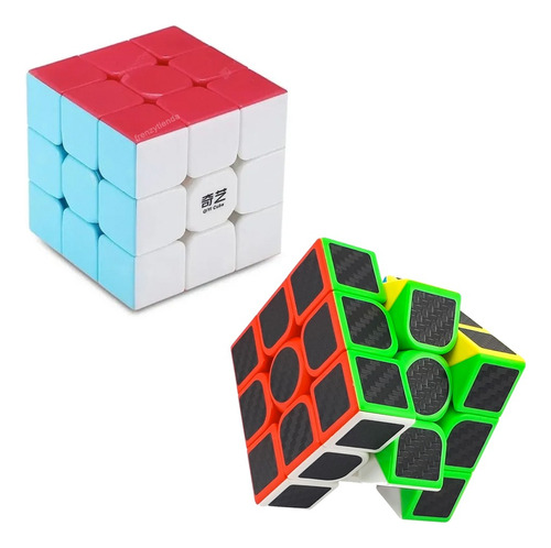 Pack Rubik Moyu Meilong 3 X 3 Carbono + Qiyi 3x3 Velocidad