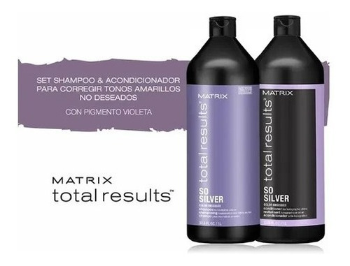 Matizador So Silver Matrix Shampoo Y Acondicionador 1 Lt