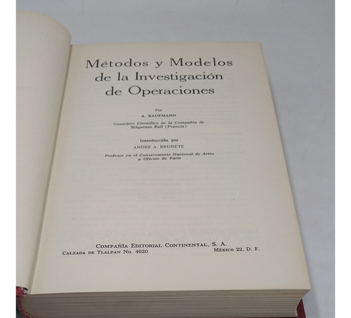 Métodos Y Modelos De Investigación De Operaciones Kaufmann (Usado)