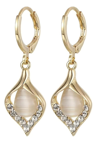Pendientes En Forma De L Con Forma De Gota De Perlas Platead