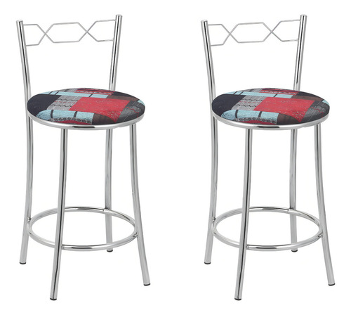 Kit 2 Banquetas Cromadas Bc51-c - E522
