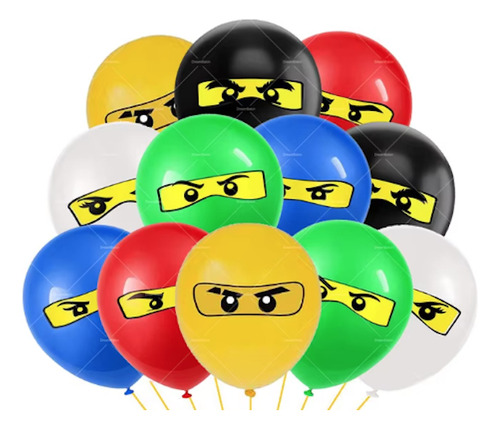 50pzs Set Globos Ninjago Padrisimo Kit Fiesta Cumpleaños