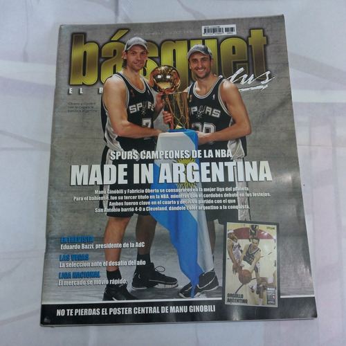Revista Basket Plus 62 Spurs Campeones Nba Poster Ginobili 