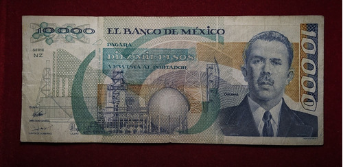 Billete 10000 Pesos Mexico 1989 Pick 90 Cárdenas