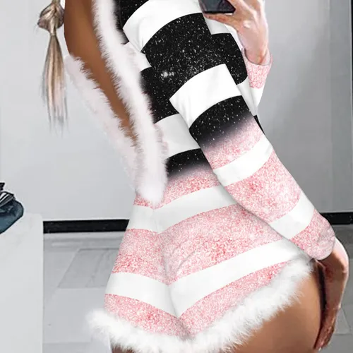 Pijama Para Mujer Con Estampado De Copos De Nieve Navideños