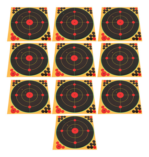 Training Paper Targets, Autoadhesivo Antisalpicaduras, 10 Un