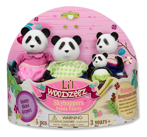 Set Muñecos Familia Panda X4 Lil Woodzeez Animales Coleccion