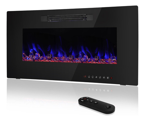 Chimenea Eléctrica Montada En La Pared Con Control Remoto