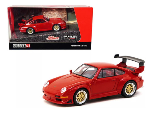 Porsche 911 Gt2 Red With Red Interior Collab64 Series 1/64 Color Rojo