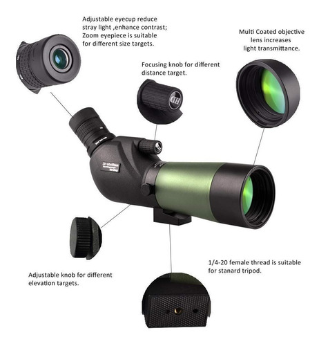 Imagen 4 de 6 de Telescopio Con Trípode De Mesa Para Observar Aves Gosky