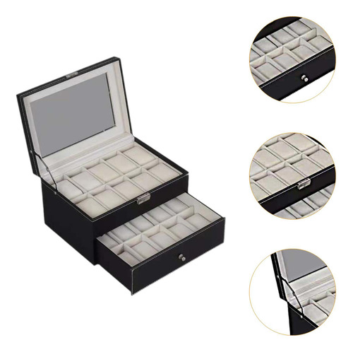Caja De Reloj Con 12 Ranuras, Soporte Para Reloj, Cajón De