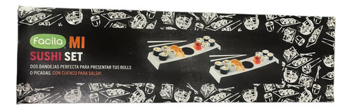 Set Plato Sushi Plastico Con Palitos Y Salsero X 2 Caja Lila Y Rosa Lilyros