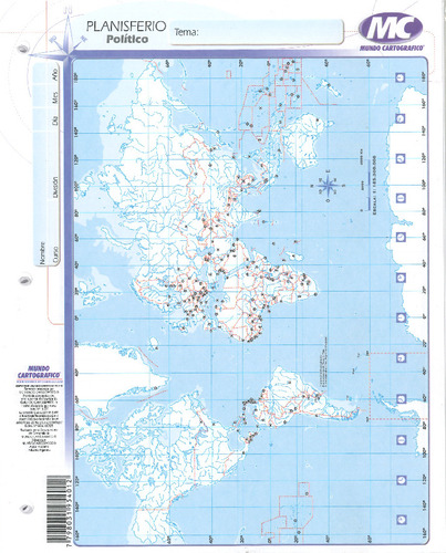 Mapas N° 3 Planisferio Político Block X 40