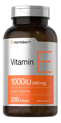 Vitamina E 1000 Ui Apoyo Nutricional Premium 200 Capsulas