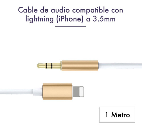 Cable Audio Miniplug 3.5mm Compatible iPhone iPad Calidad