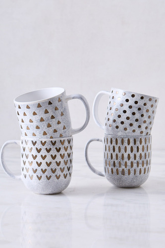 X 4 Juego De Taza Jarro Mug Ceramica Cafe Max 400ml