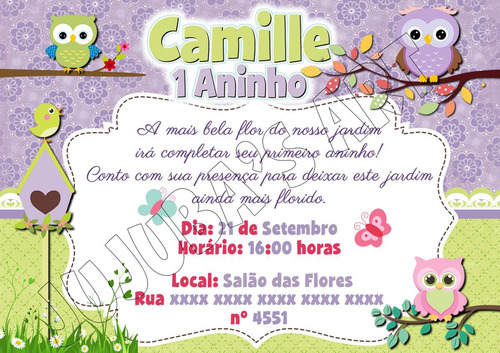 Imagem 5 de 7 de Arte Digital Convite Jardim Encantado Aniversário Ou Chá