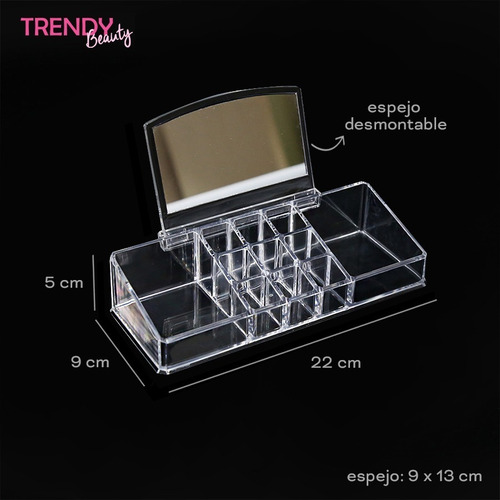 Organizador Porta Cosmeticos Accesorios Espejo Joyas Hb