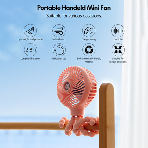 Miniventilador Portátil Con Asa For Cochecito De Bebé Ible