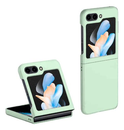 Estuche Para Samsung Z Flip 5 Silicone Case En Verde Menta